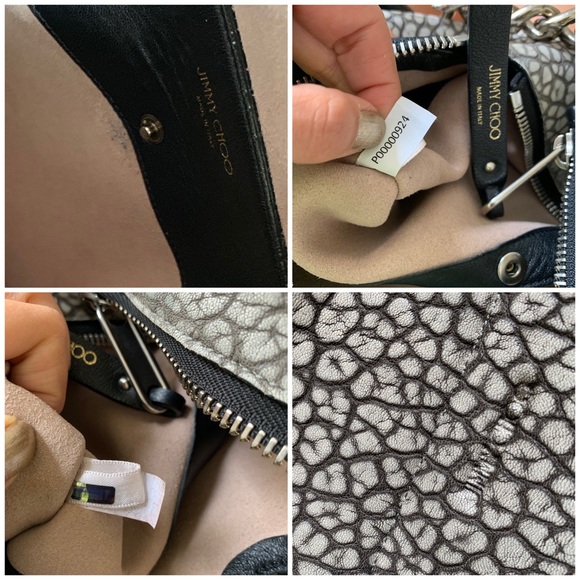 SOLD Jimmy Choo Washed Grainy Studded Raven Bag - Picture 7 of 8